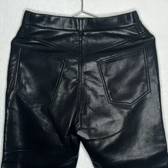 NWT FRAME Le Jane Crop Recycled Leather in Noir Revolve Size 27 - Picture 8 of 14